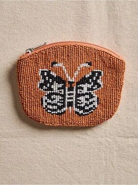 Free People Mariposa Beaded Wallet- Desert Topaz Butterfly